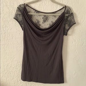 Lace cowl neck top